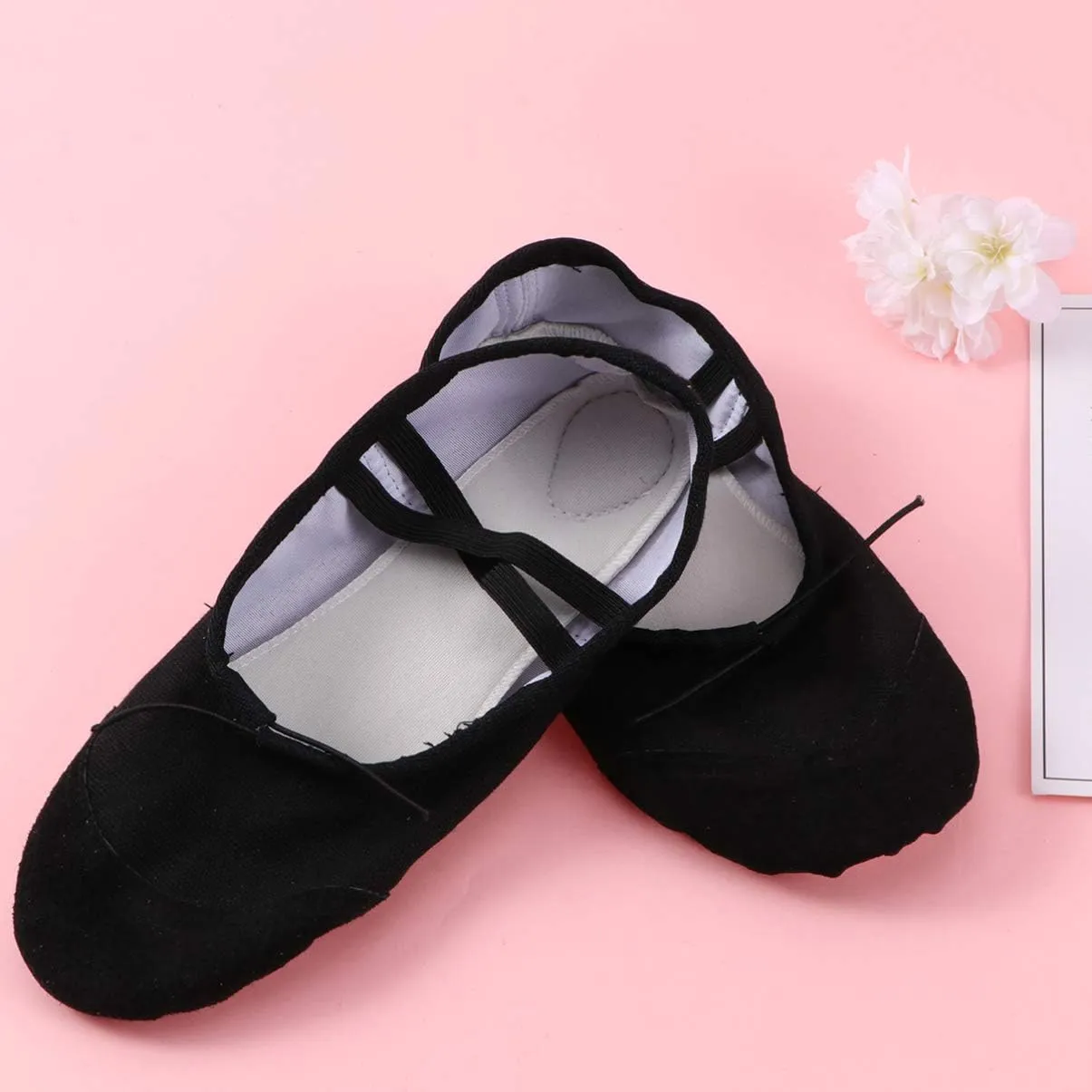 1 Pair Dancing Shoes Flat Ballet Shoes Soft Sole Slippers for Women Dancewear Shoes Toddler Dance Shoes Girls Tap Shoes Sole Ballet Shoes Pocket Women's Yoga Shoes Black