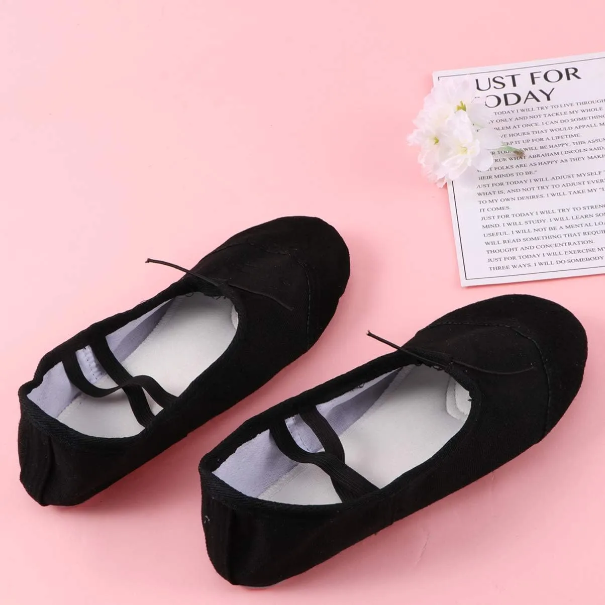1 Pair Dancing Shoes Flat Ballet Shoes Soft Sole Slippers for Women Dancewear Shoes Toddler Dance Shoes Girls Tap Shoes Sole Ballet Shoes Pocket Women's Yoga Shoes Black