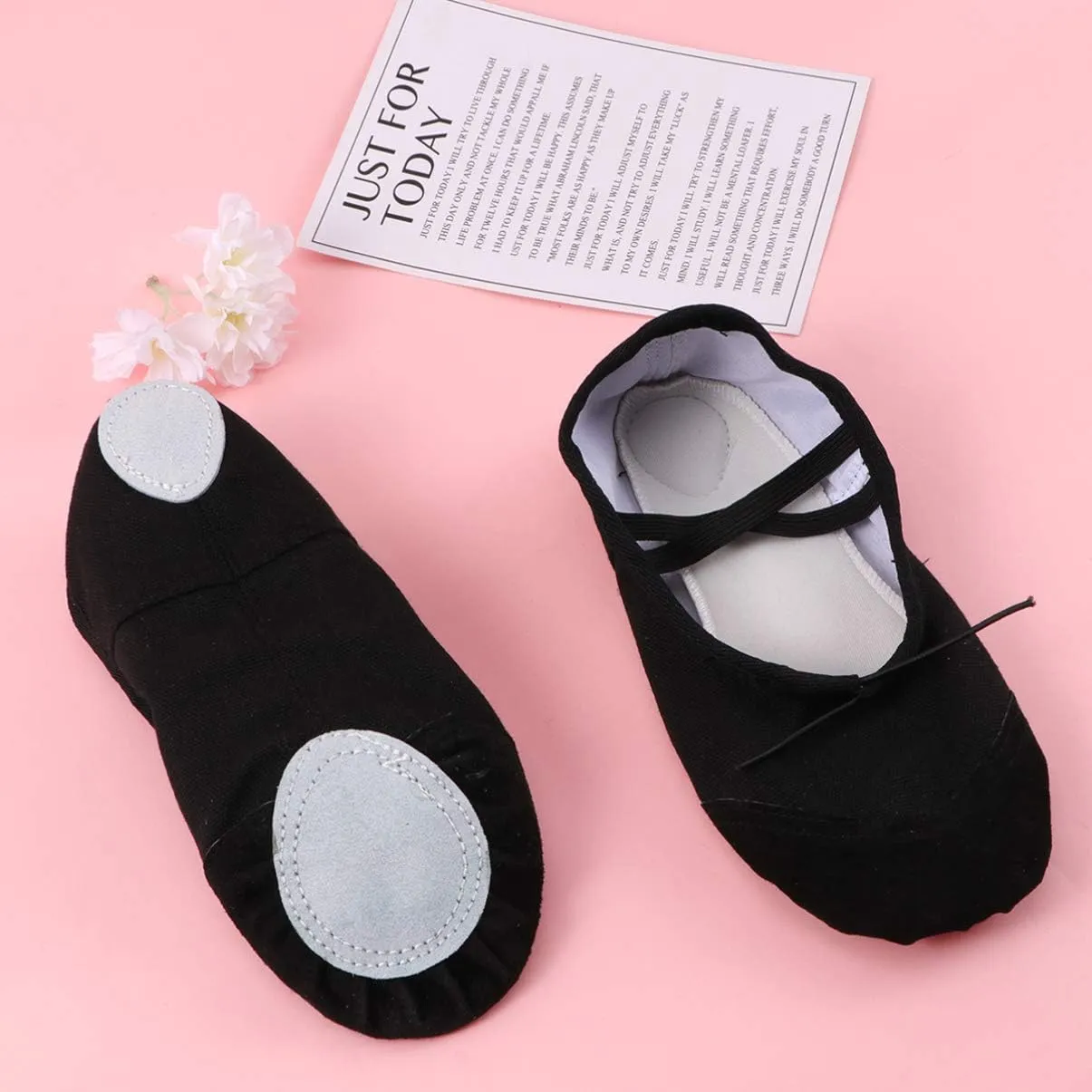 1 Pair Dancing Shoes Flat Ballet Shoes Soft Sole Slippers for Women Dancewear Shoes Toddler Dance Shoes Girls Tap Shoes Sole Ballet Shoes Pocket Women's Yoga Shoes Black