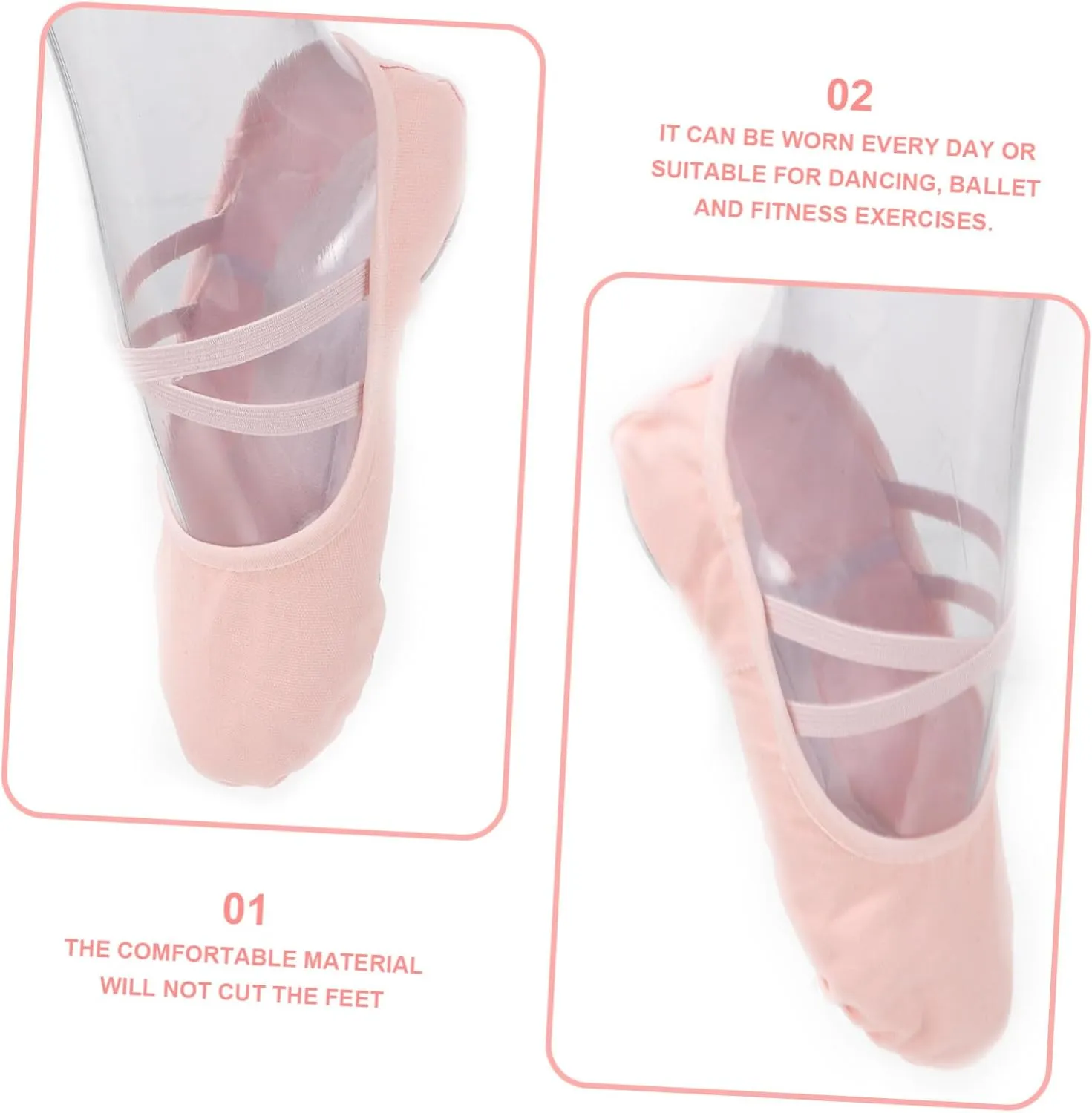 1 Pair Girls Toddler Ballet Shoes Non Yoga Dance Shoes Canvas Ballet Practice Shoes for Girls Ballet Shoes for Girls Toddler Comfortable and Breathable