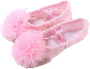 1 Pair Yoga Split Flats Dancing Shoes for Children Pocket Shoes Canvas Ballet Flats Performance Dance Slipper Ballet Slippers for Girls Pink Spa Toe Socks Toddler