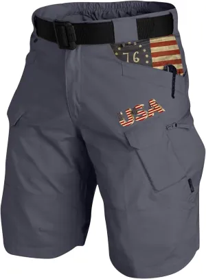 4th of July Cargo Shorts for Men Graphic Expandable Waistband Shorts Patriotic Zipper Pockets Outdoor Pants