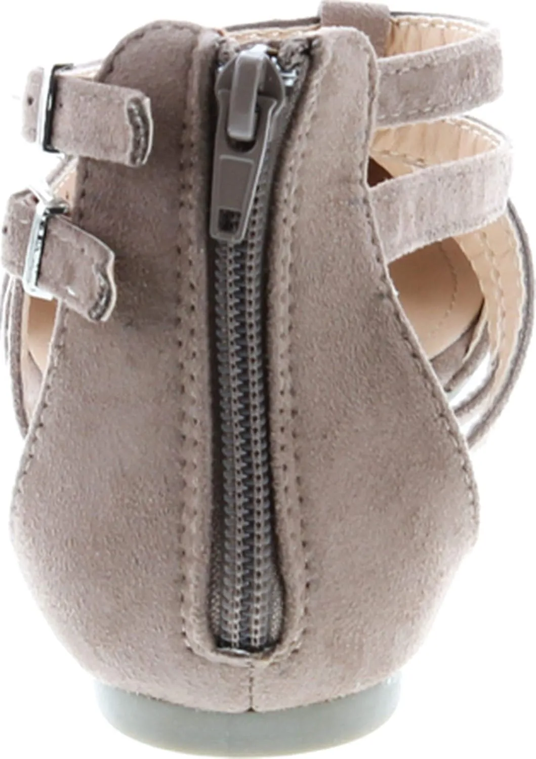 Abela-1 Women's Double Ankle Strap T-Strap Ballerina Flats Half Size Big
