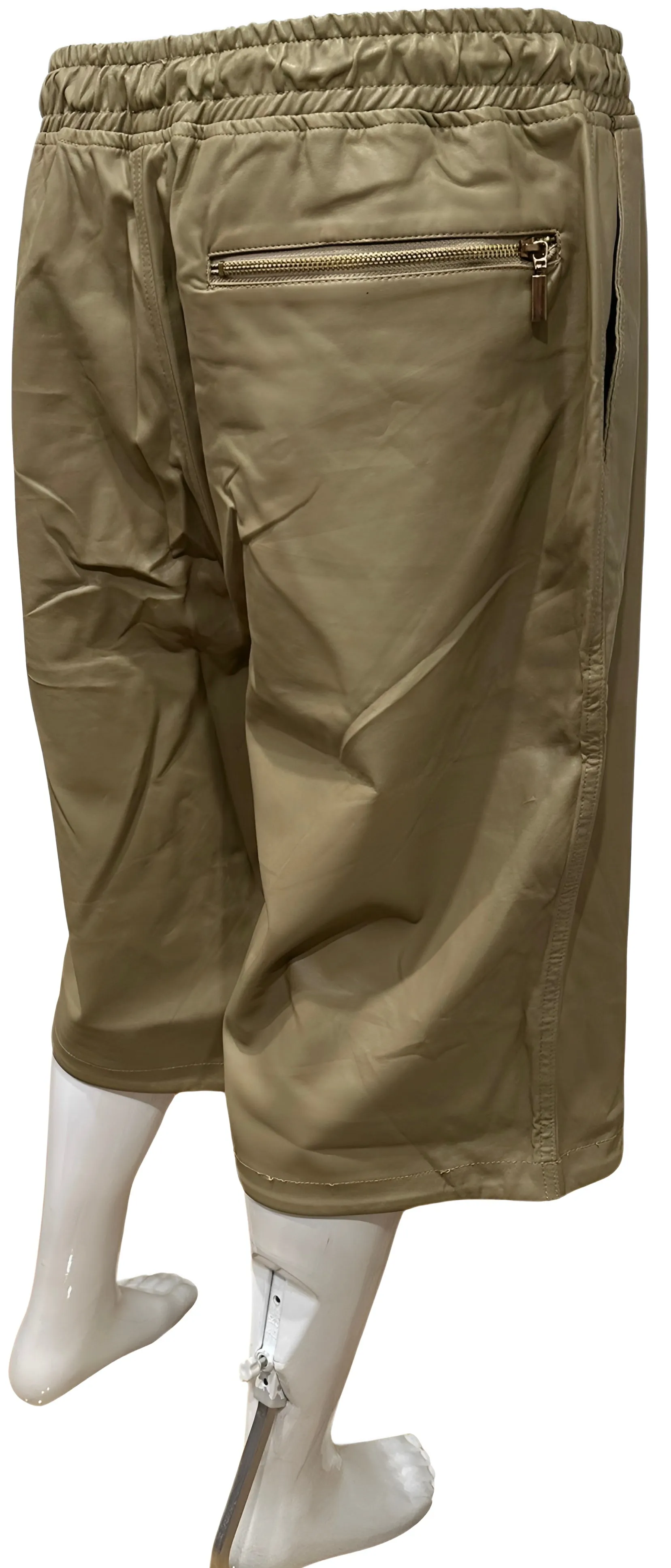 ^ABLANCHE^ ~KHAKI PLEATHER~ LINED SHORTS FOR MEN (CASUAL)
