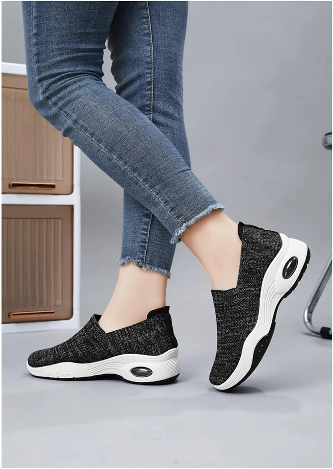 Adults Platform Sneakers Lightweight Breathable Travel Flats Shoes Air Cushion Sports Tennis Walking Shoes For Students