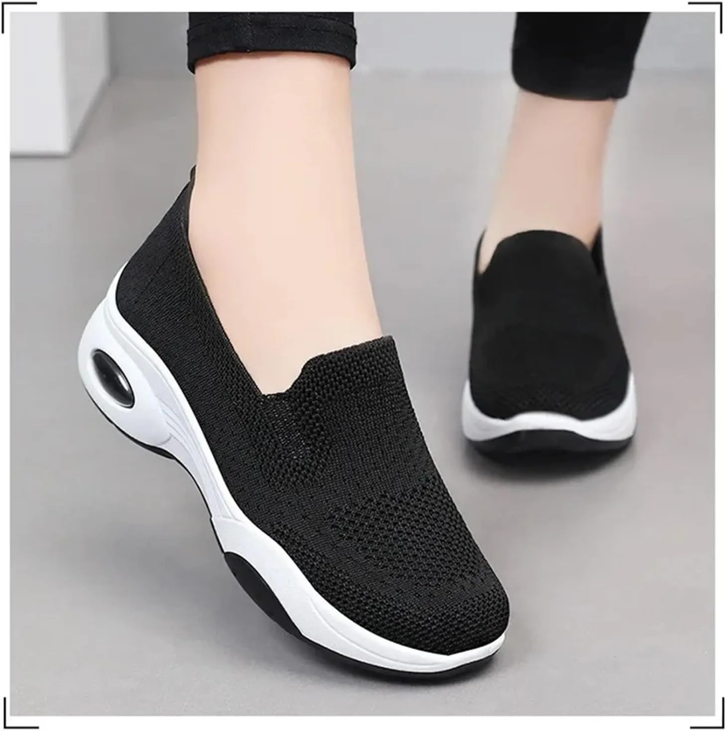 Adults Platform Sneakers Lightweight Breathable Travel Flats Shoes Air Cushion Sports Tennis Walking Shoes For Students