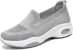 Adults Platform Sneakers Lightweight Breathable Travel Flats Shoes Air Cushion Sports Tennis Walking Shoes For Students