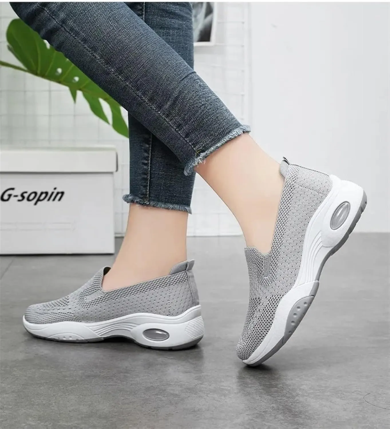 Adults Platform Sneakers Lightweight Breathable Travel Flats Shoes Air Cushion Sports Tennis Walking Shoes For Students