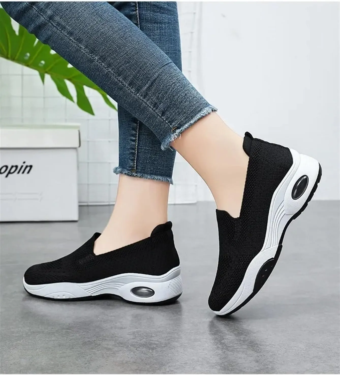 Adults Platform Sneakers Lightweight Breathable Travel Flats Shoes Air Cushion Sports Tennis Walking Shoes For Students