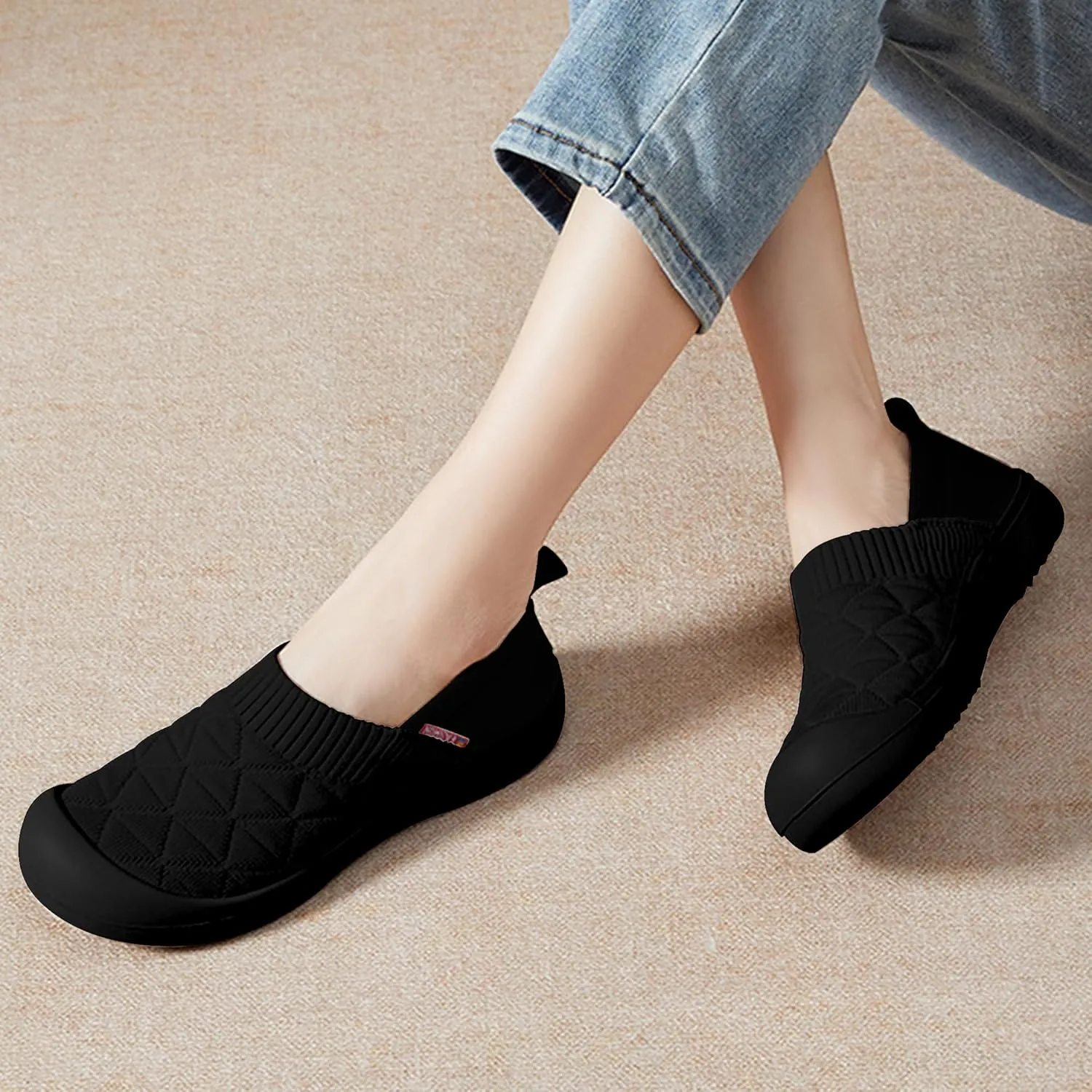 AIDNFDFA Womens Shoes Casual Slip Ons Fashion Sneakers Comfortable Flats Breathable Tennis Walking Footwear