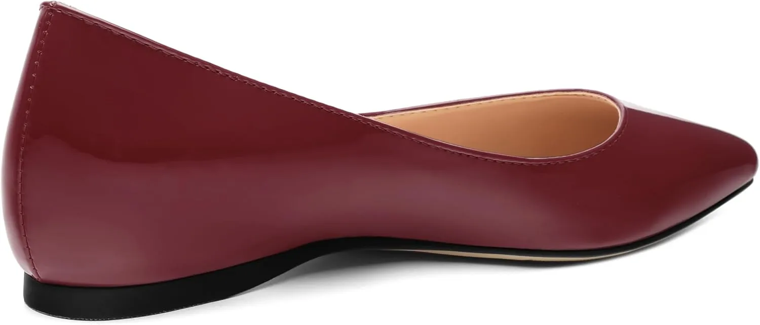 AMBELIGHT Comfy Flats for Women Pointed Toe Slip On Pumps Business Dress Shoe
