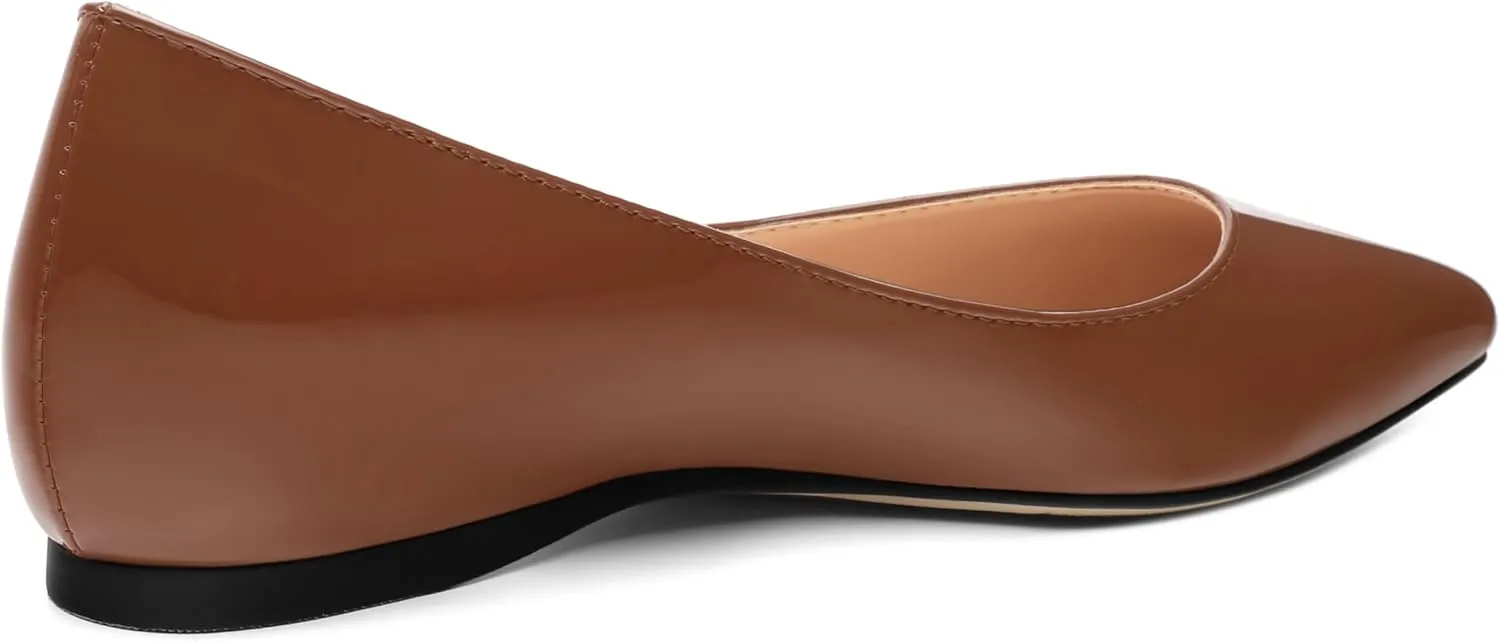 AMBELIGHT Comfy Flats for Women Pointed Toe Slip On Pumps Business Dress Shoe