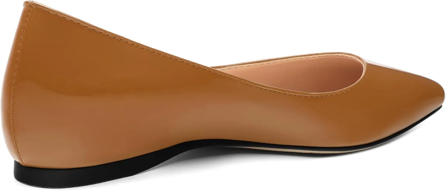 AMBELIGHT Comfy Flats for Women Pointed Toe Slip On Pumps Business Dress Shoe