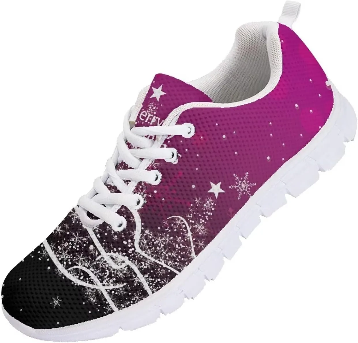 AmzPrint Women Men Fashion Sneakers White Sole Mesh Shoes for Women Comfy Workout Road Running Walking Shoes Size 5.5-13.5