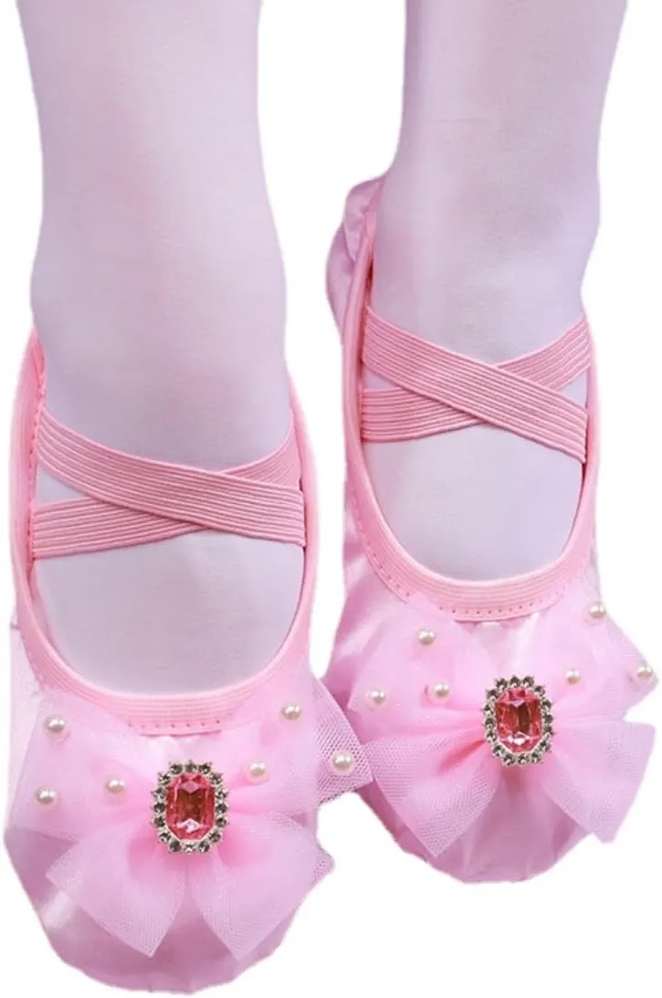 Anneken Ballet Shoes for Girls Dance Practice Slippers Split Soft Leather Flat Sole Yoga Gymnastics Shoes
