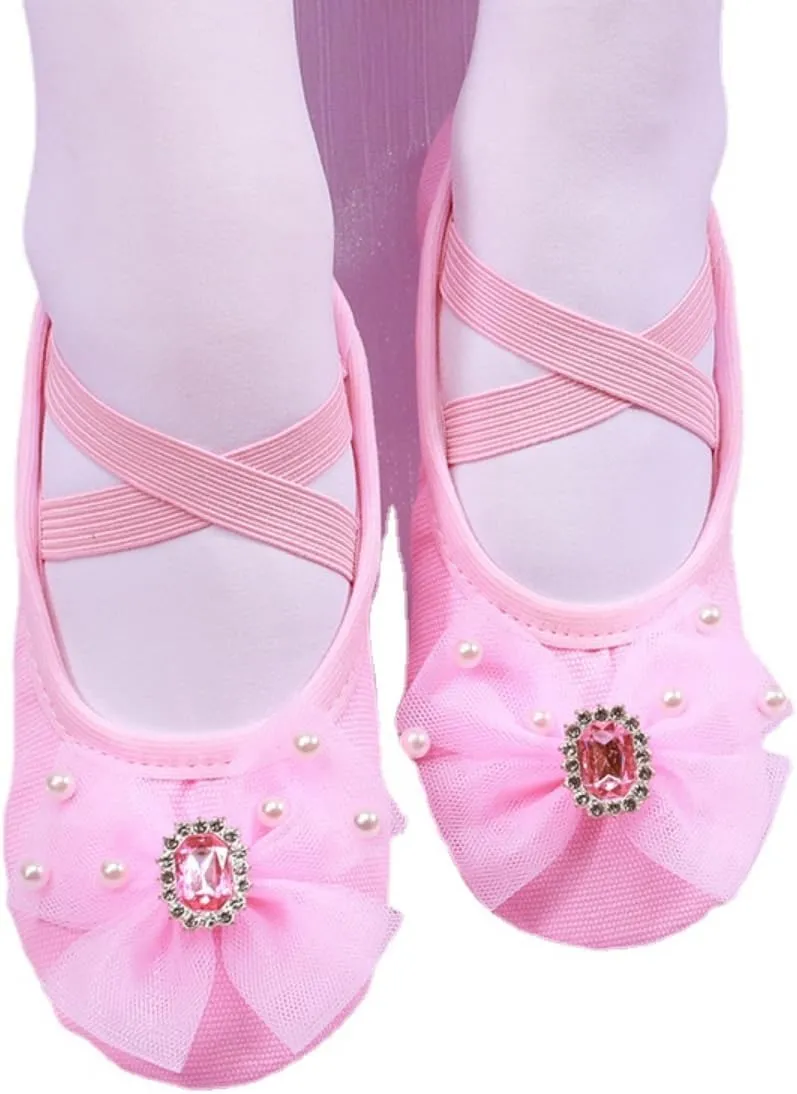 Anneken Ballet Shoes for Girls Dance Practice Slippers Split Soft Leather Flat Sole Yoga Gymnastics Shoes