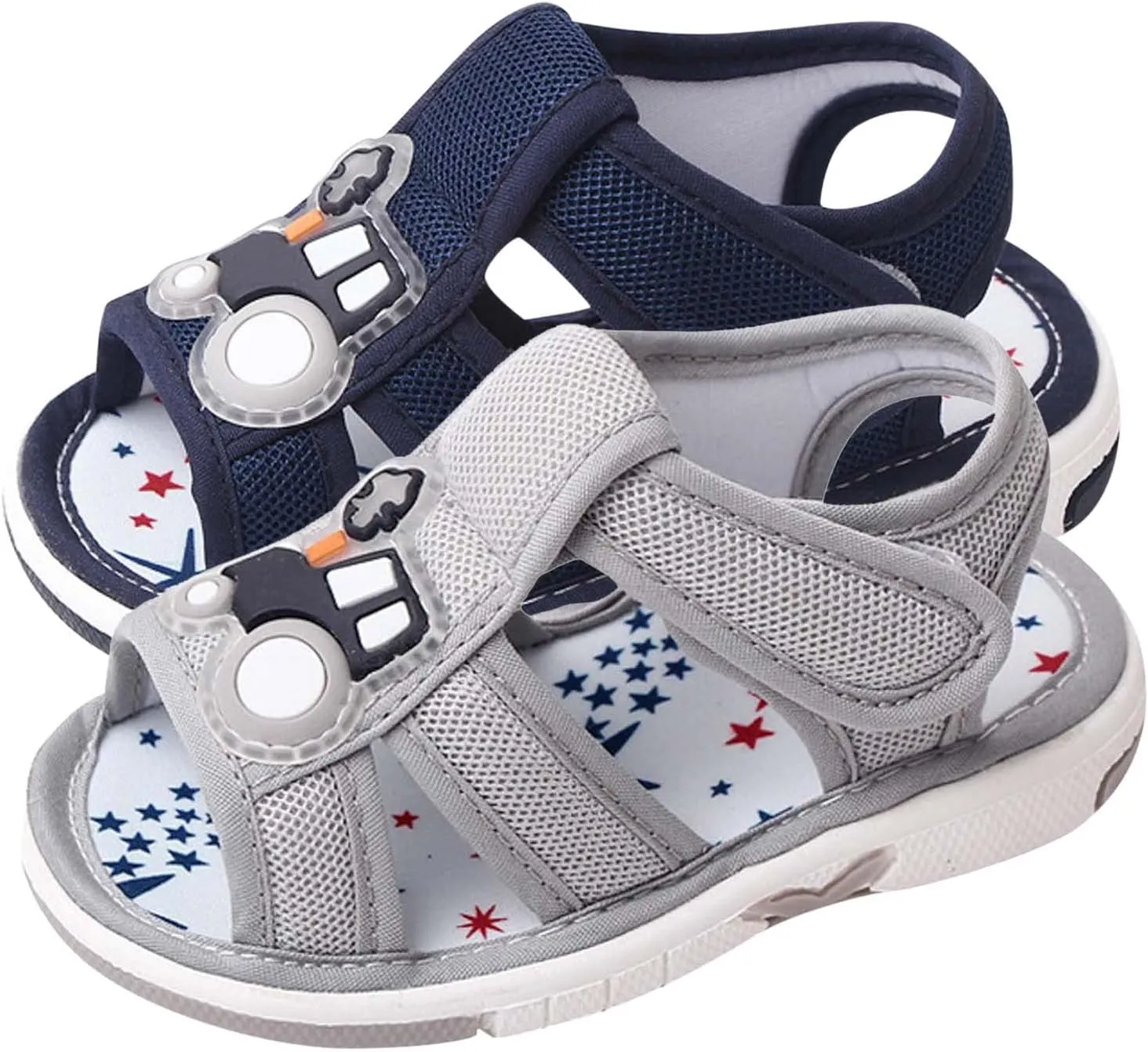 Baby Boy Crib Sandals Toddler Girls Boys Shoes Sandals Flat Bottom Non Slip Half Open Toe Slip Boys Sandal