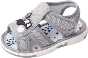 Baby Boy Crib Sandals Toddler Girls Boys Shoes Sandals Flat Bottom Non Slip Half Open Toe Slip Boys Sandal