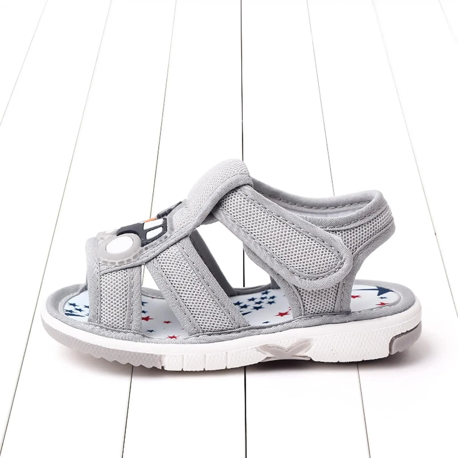 Baby Boy Crib Sandals Toddler Girls Boys Shoes Sandals Flat Bottom Non Slip Half Open Toe Slip Boys Sandal