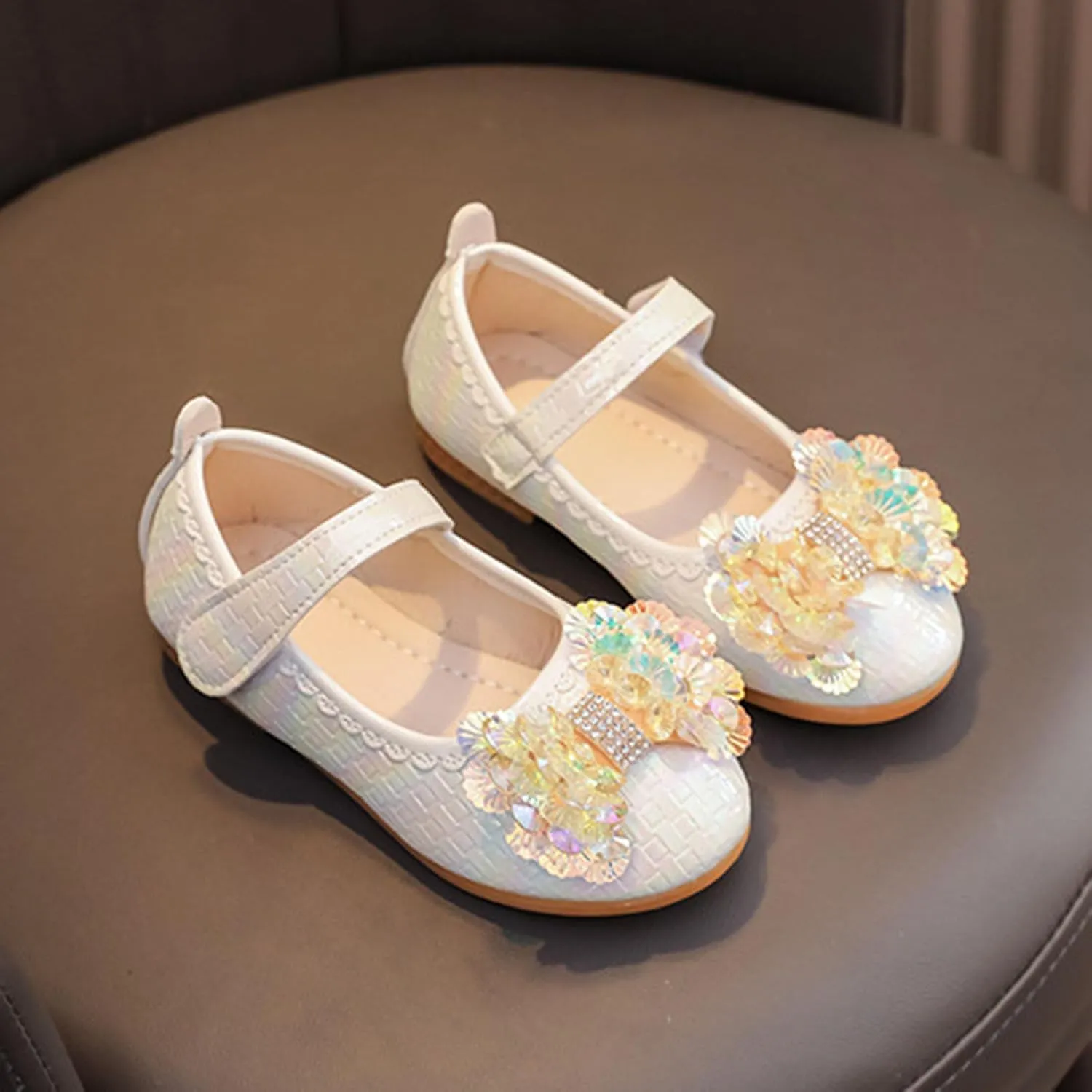 Baby Girl Moccasins Princess Sparkly Mary Jane Leather Loafers School Uniform Wedding Mary Jane Ideal Walking Shoes