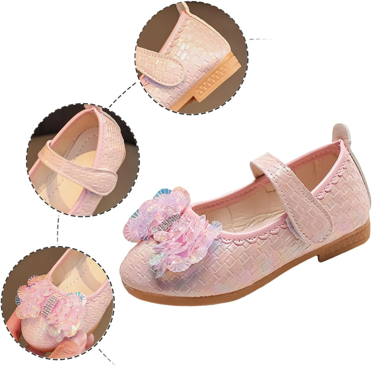 Baby Girl Moccasins Princess Sparkly Mary Jane Leather Loafers School Uniform Wedding Mary Jane Ideal Walking Shoes