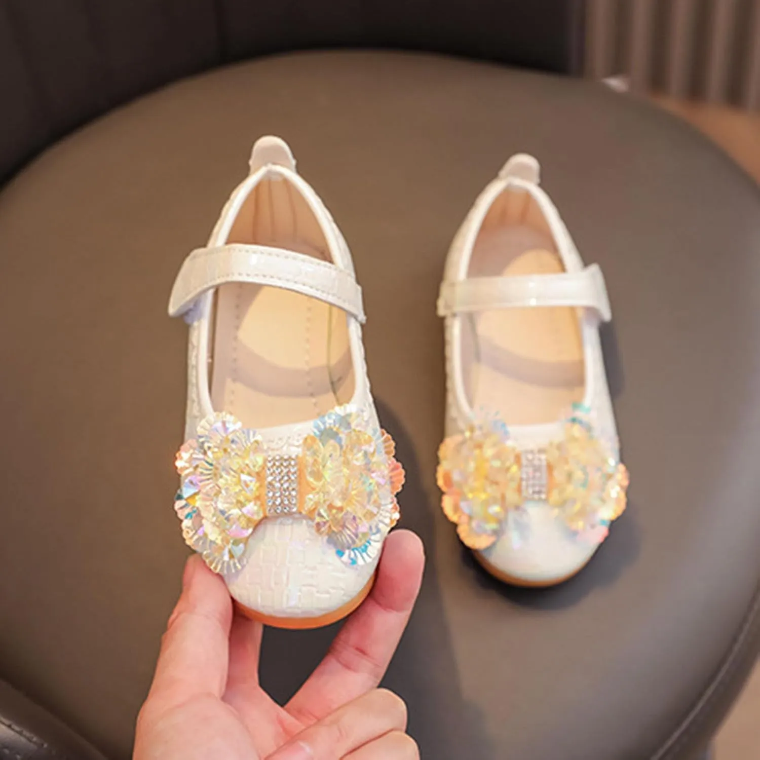 Baby Girl Moccasins Princess Sparkly Mary Jane Leather Loafers School Uniform Wedding Mary Jane Ideal Walking Shoes