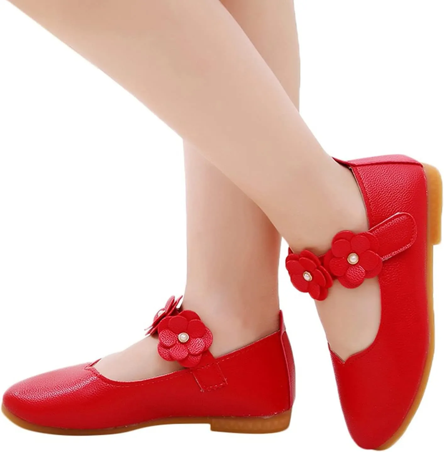 Baby-Girls and Toddler Closed Toe Mary Jane Flat Little/Big Kids Casual Flower Ballet Flat niform tyle