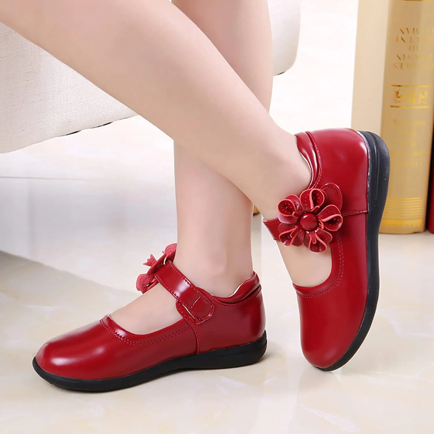 Baby Girls Dress Shoes Toddler Girls School Uniform Shoes Mary Jane Flower Girl Ballet Flats for Wedding Party