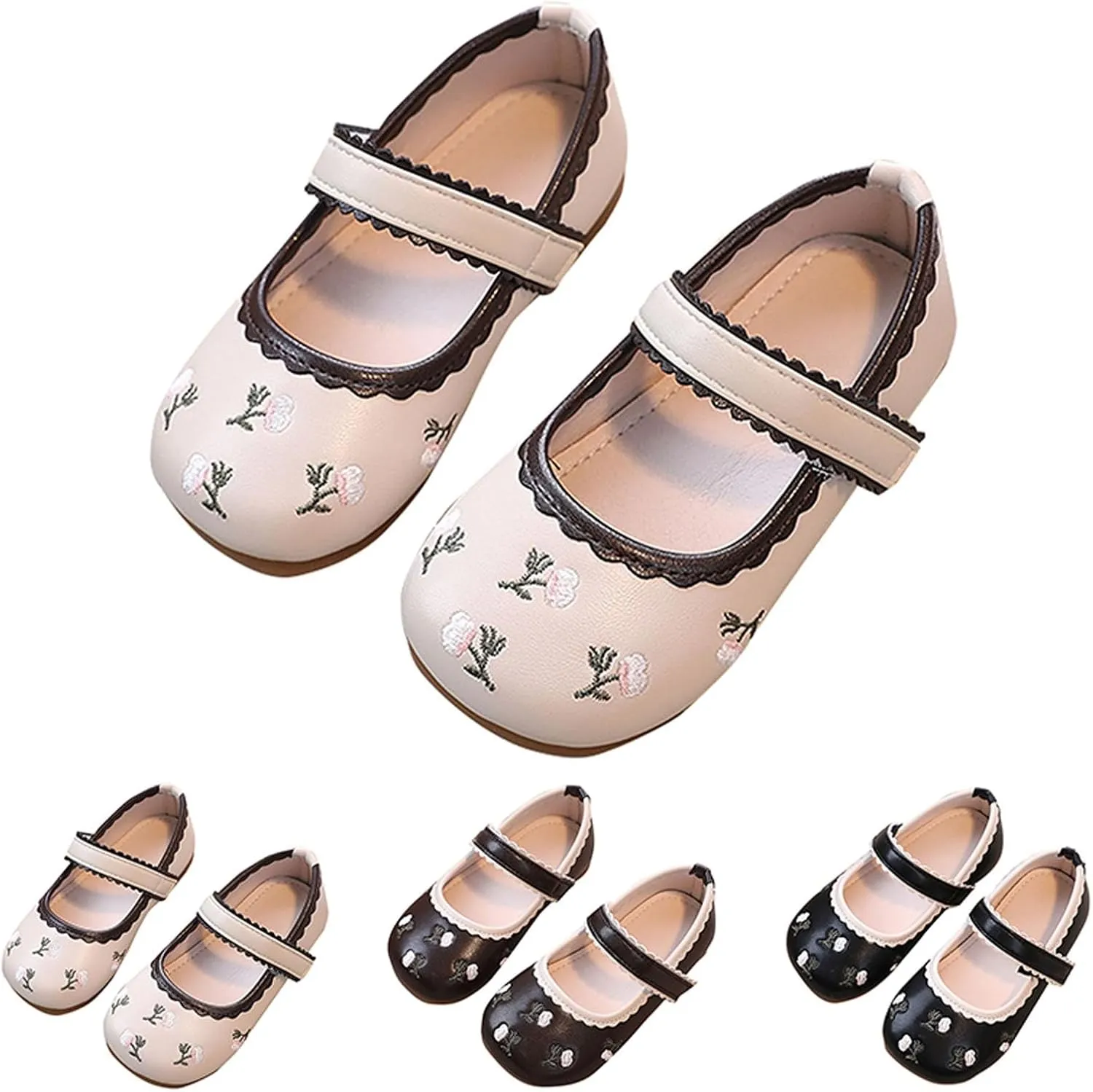 Baby Girls Mary Jane Dress Shoes Wedding Party Ballerina Flat Girls Shoes Ballet Flower Girl Shoes Toddler Shoes