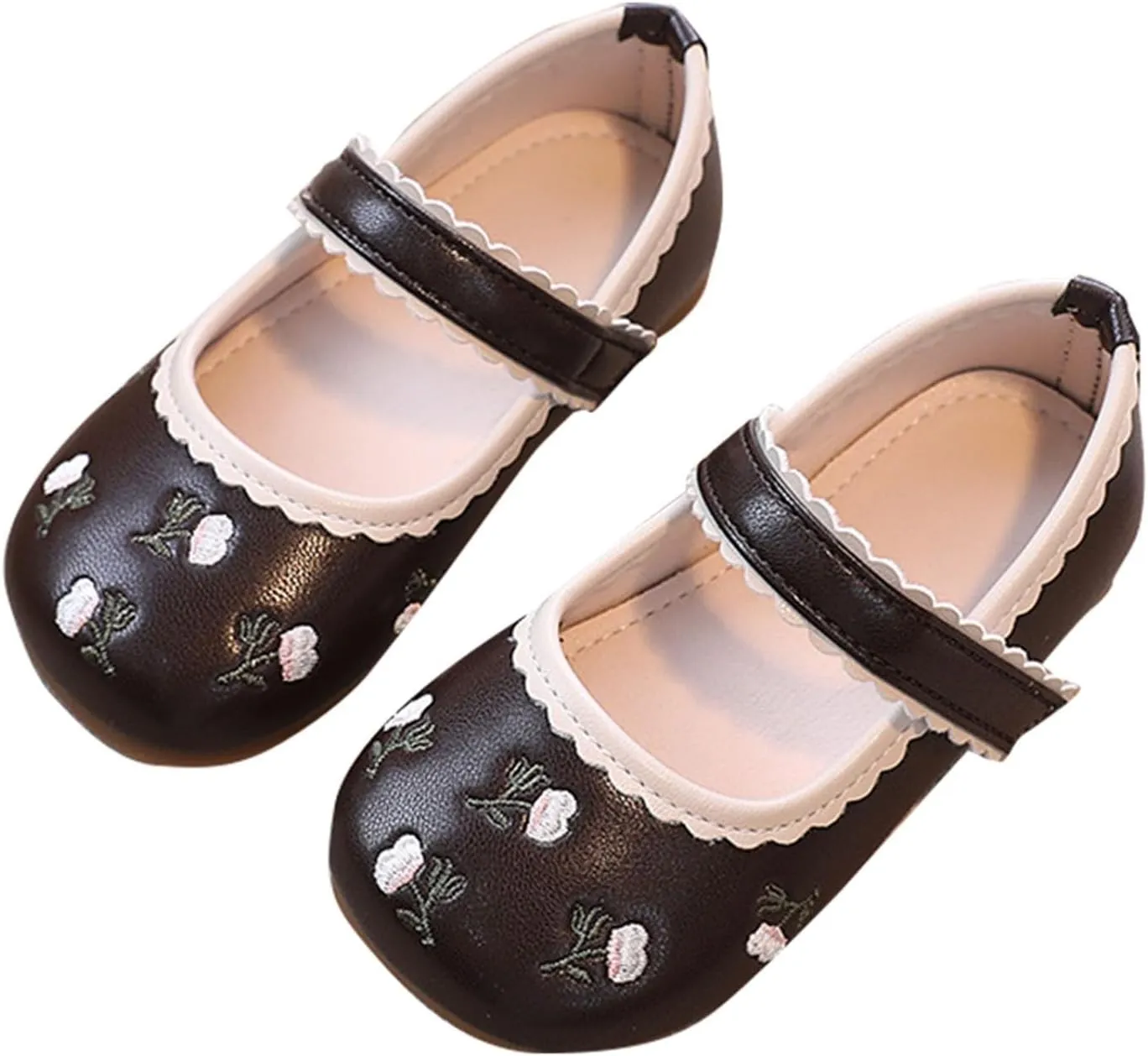 Baby Girls Mary Jane Dress Shoes Wedding Party Ballerina Flat Girls Shoes Ballet Flower Girl Shoes Toddler Shoes