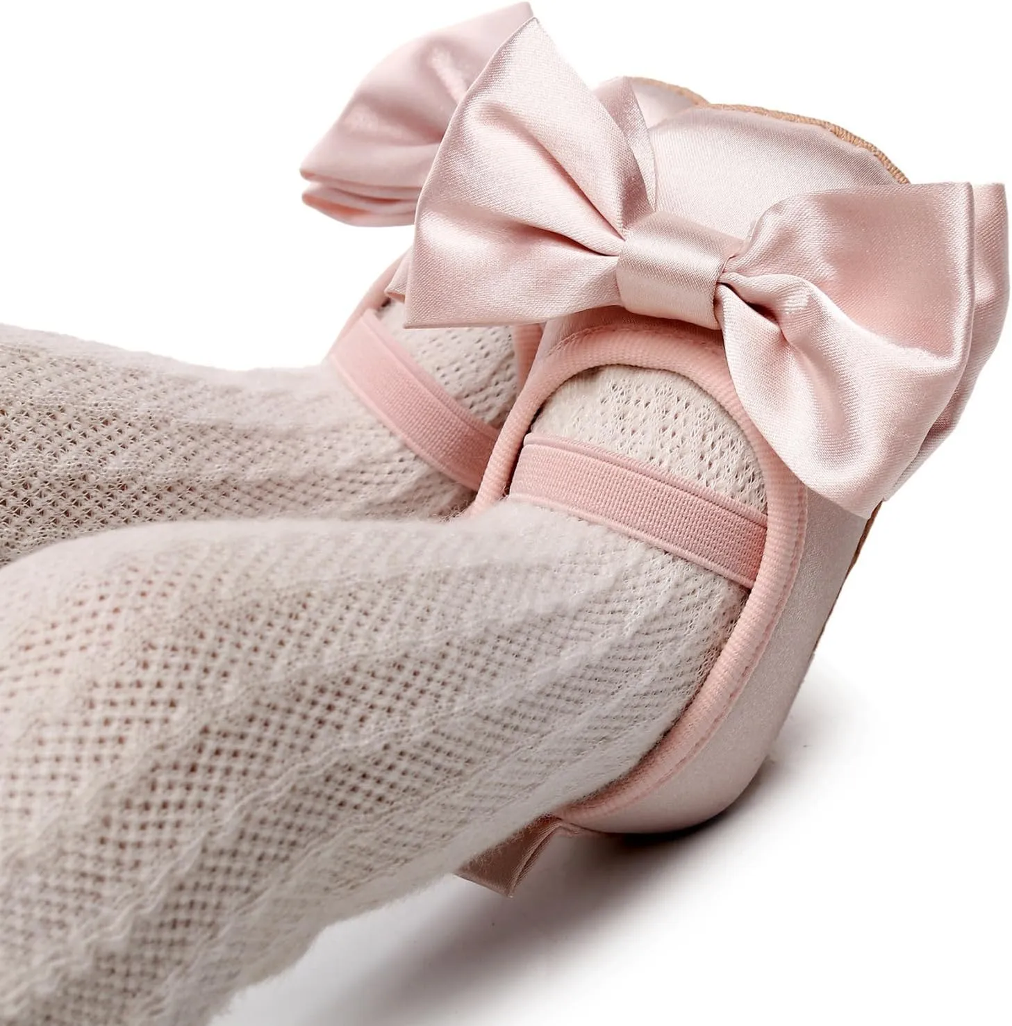Baby Infant Girl Mary Jane Shoes Bow Baby Dress Shoes PU Leather Non-Slip Rubber Sole First Walkers Princess Wedding Newborn Crib Shoes