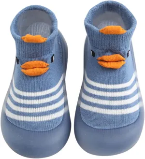Baby Walking Shoes,Todller Boys Girls Non Slip Flat Socks Shoes Lightweight Cute Cartoon Duck Bear Pattern Boy Shoes