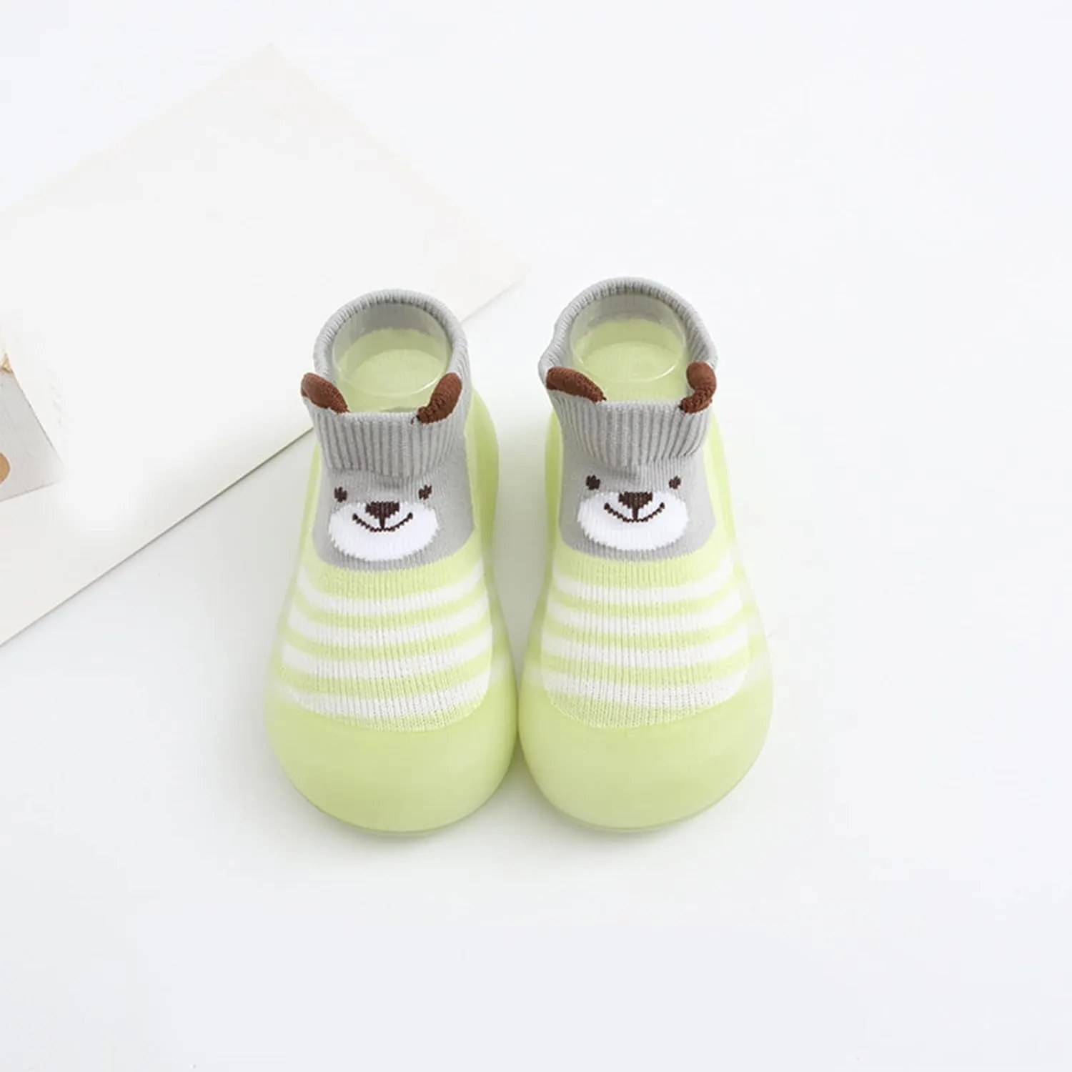 Baby Walking Shoes,Todller Boys Girls Non Slip Flat Socks Shoes Lightweight Cute Cartoon Duck Bear Pattern Boy Shoes
