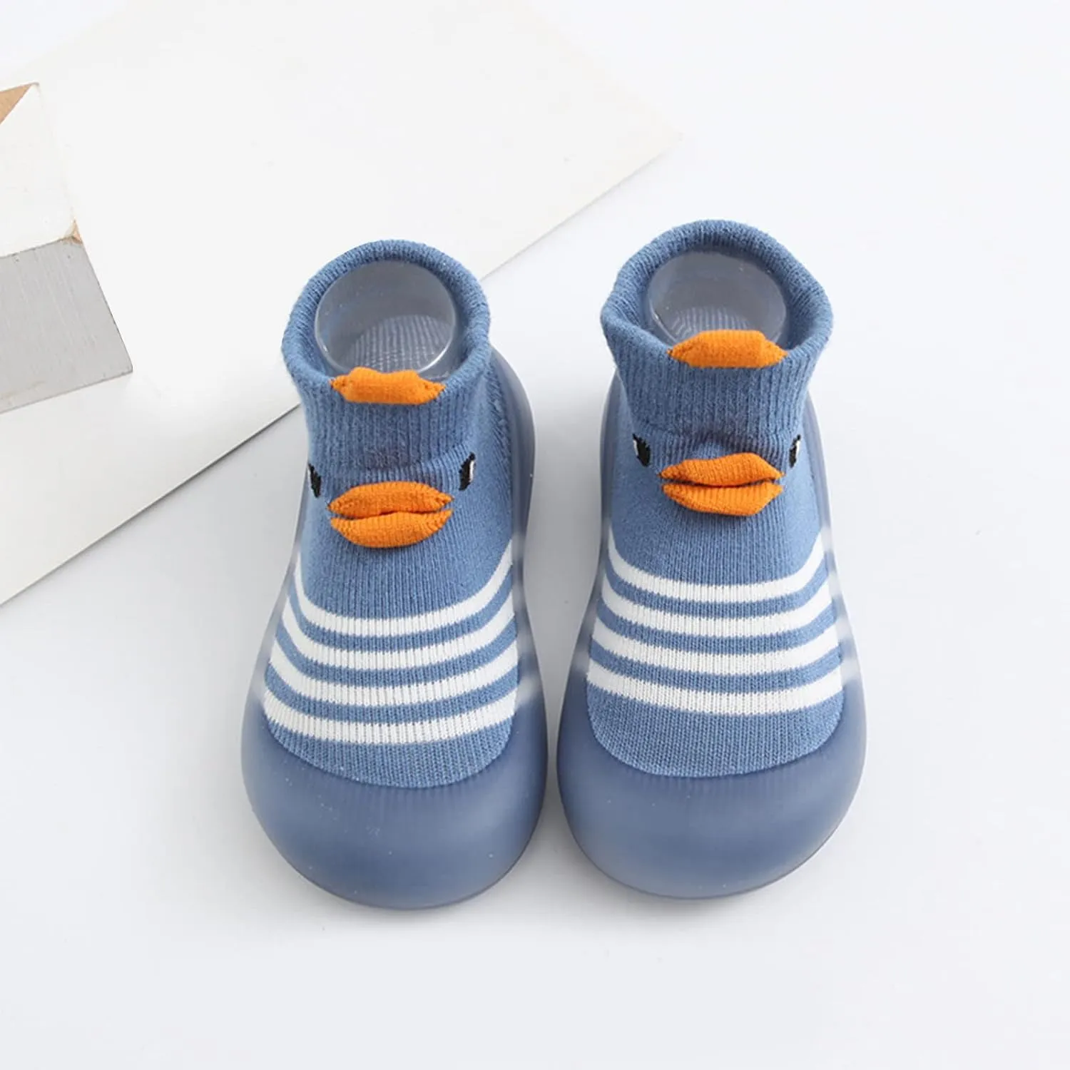 Baby Walking Shoes,Todller Boys Girls Non Slip Flat Socks Shoes Lightweight Cute Cartoon Duck Bear Pattern Boy Shoes