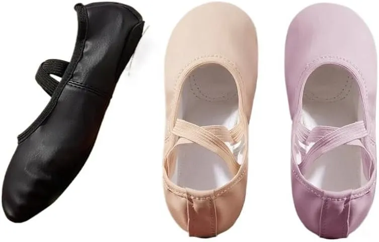 Ballet Leather Shoes Girl Juliet Flat Dance Shoes Professional Soft Split-Sole Ballerina Slipper Toddler Boys Yoga Training Shoe(Pink,33)