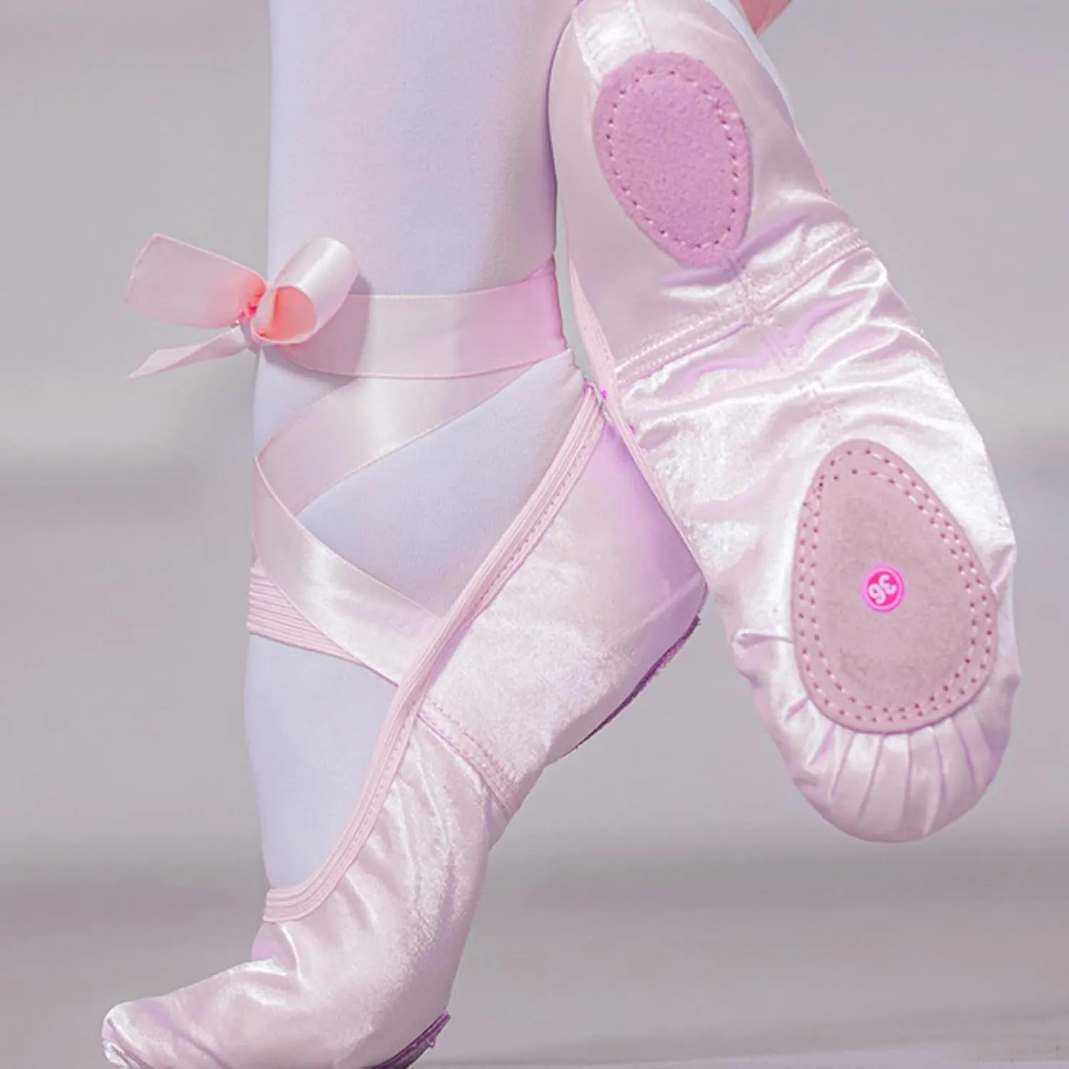 Ballet Ribbon Shoes Highly Stretch Canvas Adult Ballet Slippers Split Sole Yoga Dance Shoe for Girls Boys Kids