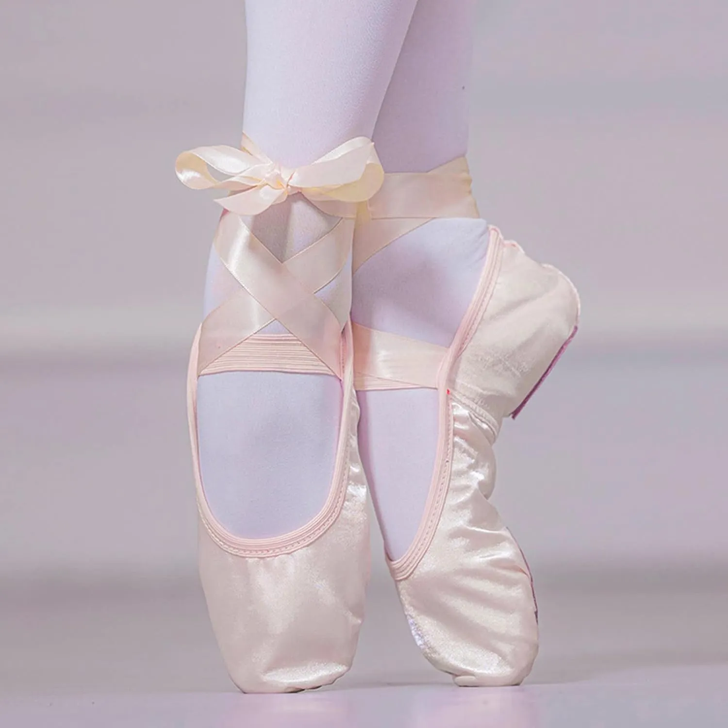 Ballet Ribbon Shoes Highly Stretch Canvas Adult Ballet Slippers Split Sole Yoga Dance Shoe for Girls Boys Kids