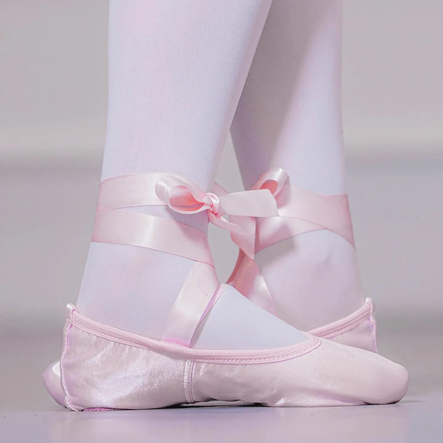 Ballet Ribbon Shoes Highly Stretch Canvas Adult Ballet Slippers Split Sole Yoga Dance Shoe for Girls Boys Kids