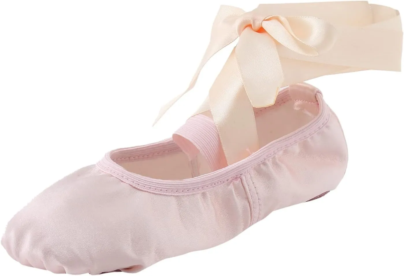 Ballet Ribbon Shoes Highly Stretch Canvas Adult Ballet Slippers Split Sole Yoga Dance Shoe for Girls Boys Kids