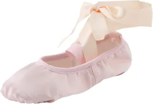 Ballet Ribbon Shoes Highly Stretch Canvas Adult Ballet Slippers Split Sole Yoga Dance Shoe for Girls Boys Kids