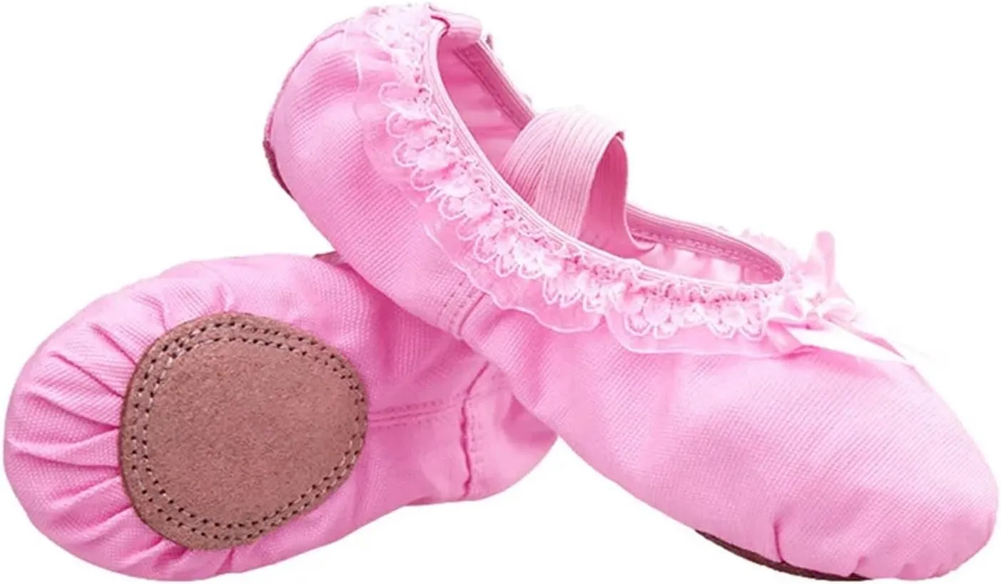 Ballet Shoes Children Ballet Dance Shoes Women Adult Lace Canvas Soft Sole Ballet Shoes Ballet Slippers for Girls Toddler Ballet Slippers(Pink,31)