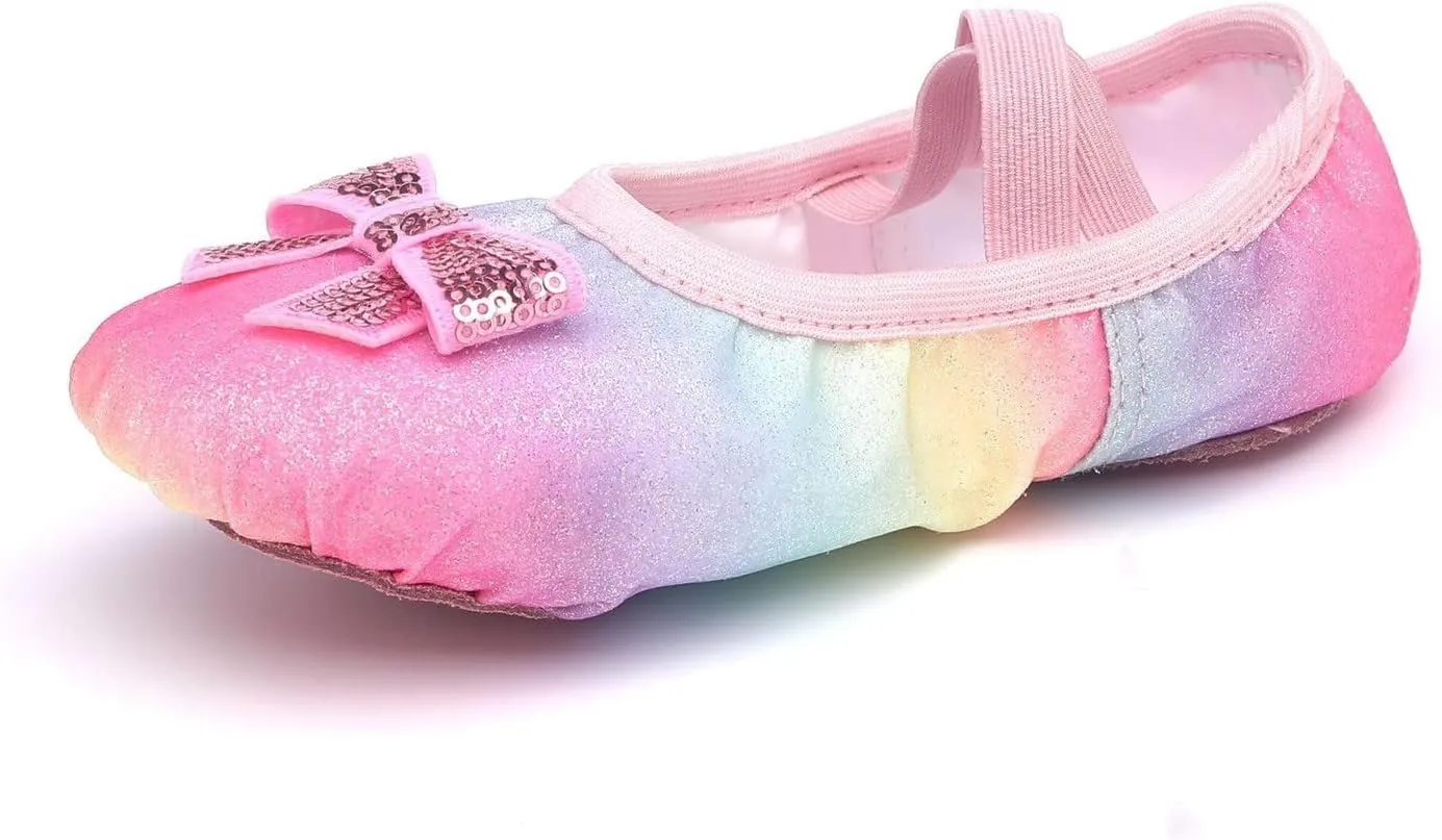 Ballet Shoes for Girls Ballet Dance Slippers Canvas Toddler Girl Ballet Flat Split Sole Flats Ballerina Shoes Kids