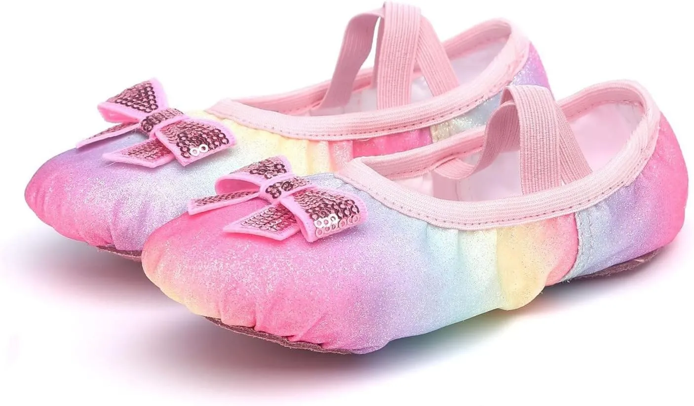 Ballet Shoes for Girls Ballet Dance Slippers Canvas Toddler Girl Ballet Flat Split Sole Flats Ballerina Shoes Kids