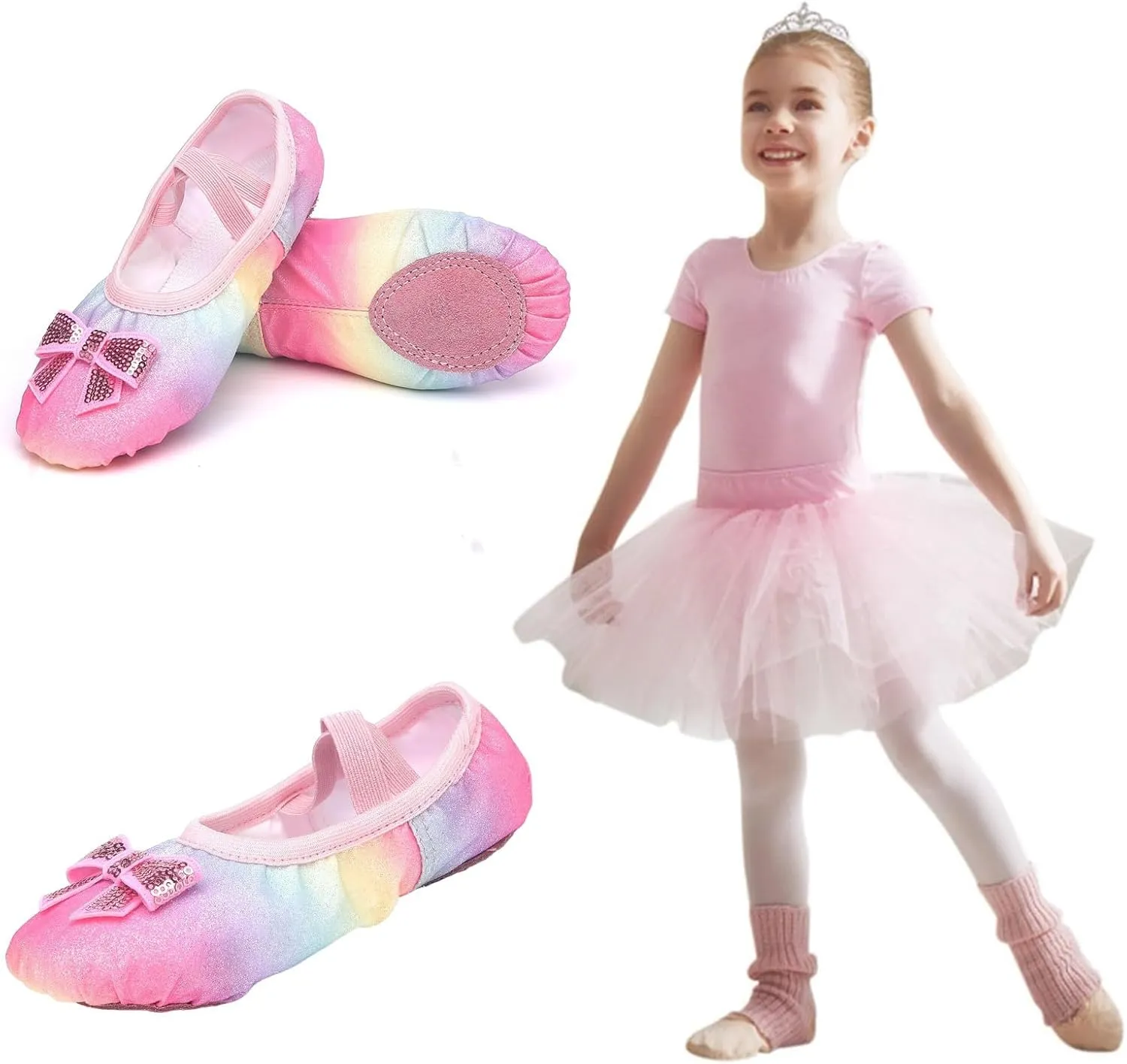 Ballet Shoes for Girls Ballet Dance Slippers Canvas Toddler Girl Ballet Flat Split Sole Flats Ballerina Shoes Kids
