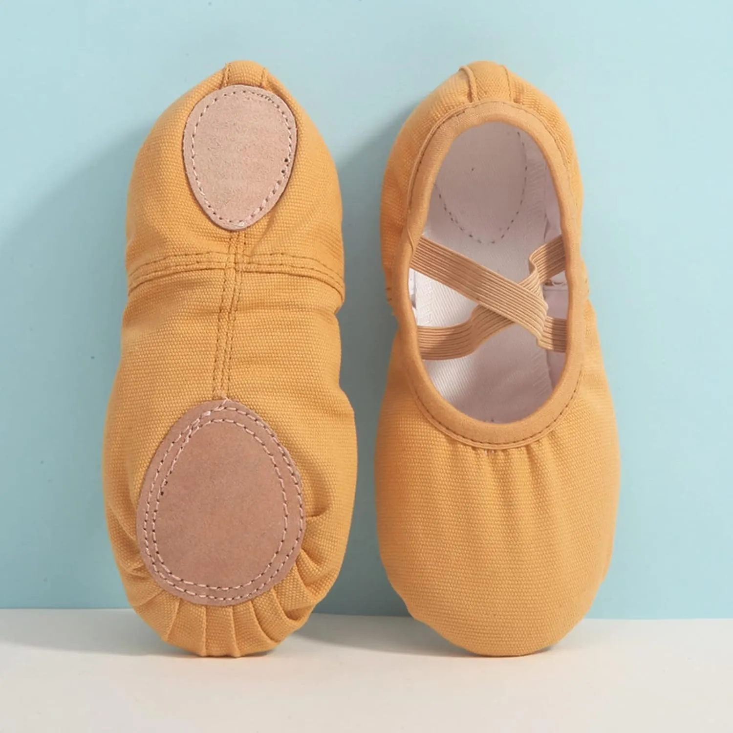 Ballet Shoes for Girls Dance Ballet Slippers No-Tie Canvas Ballerina Shoes for Toddler Kids Yoga Dance Shoes