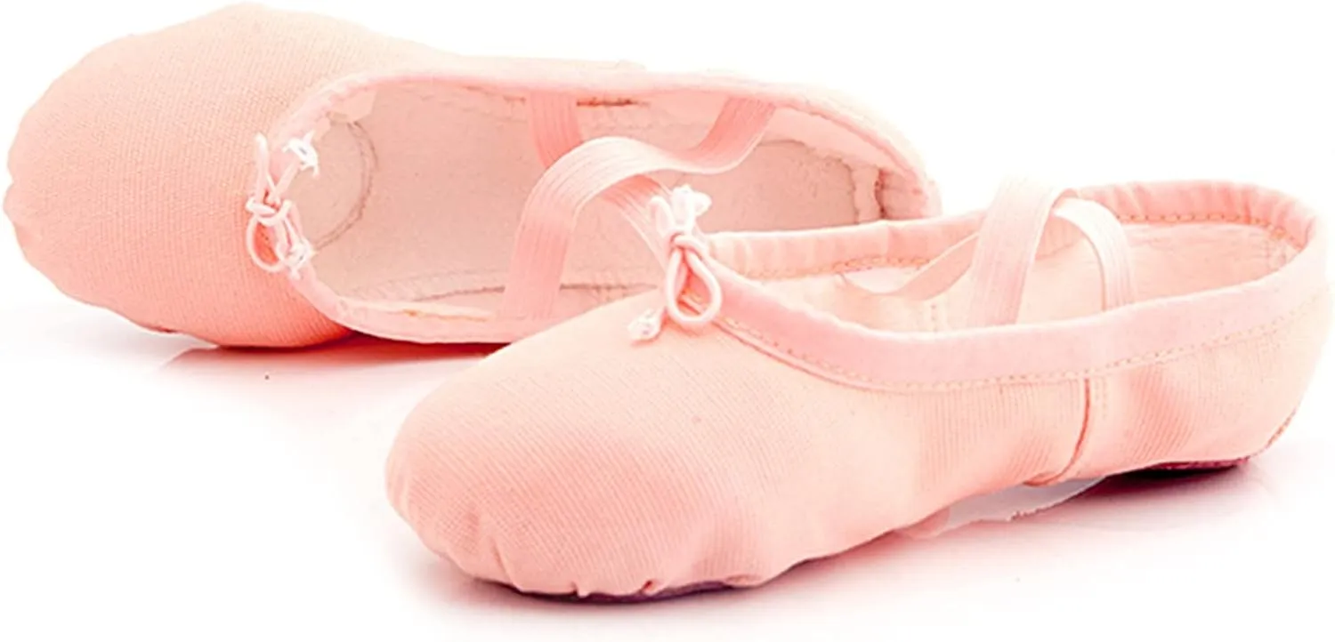Ballet Shoes for Girls Practise Dance Solid Performance Slipper Canvas Split Sole Shoes for Kids Toddlers