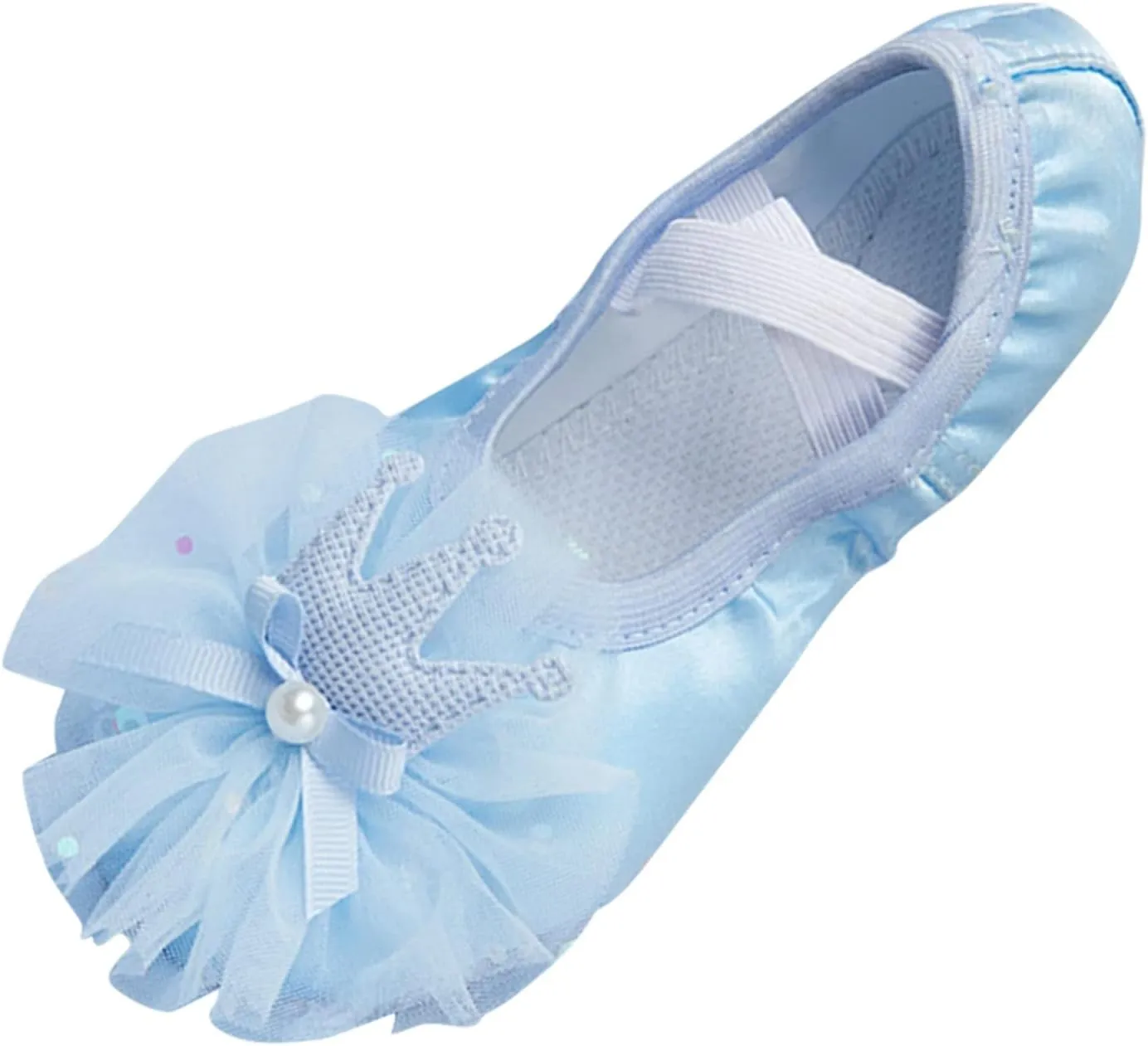 Ballet Shoes for Girls Soft Leather Ballet Slippers No-Tie Glitter Dance Yoga Practice Shoes for Toddler Girls