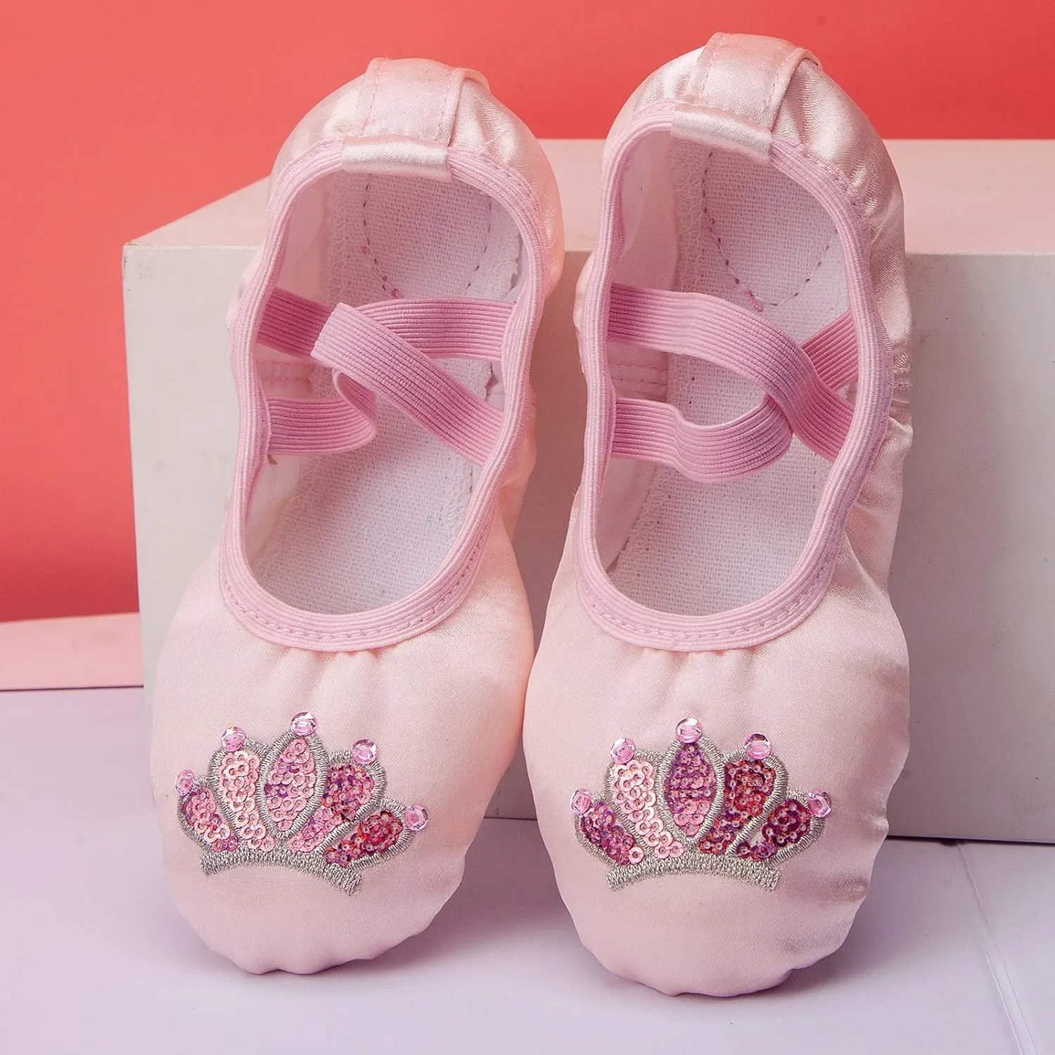 Ballet Shoes for Girls Toddler Ballet Slippers Highly Elastic Canvas Girls Ballerina Dance Shoes for Kids