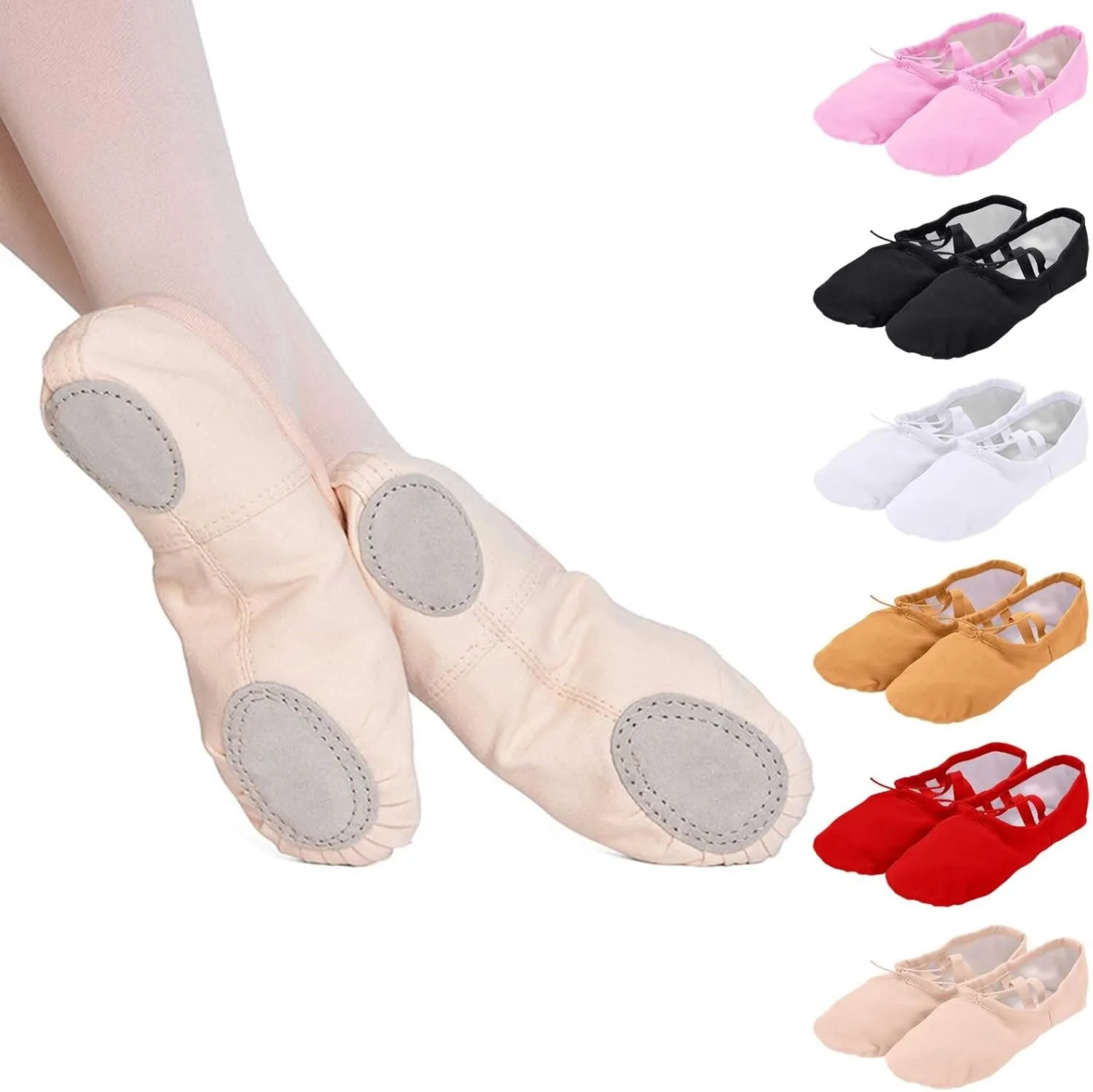 Ballet Shoes for Women Girls, Ballet Slipper Dance Shoes Stretch Canvas for Teen Adults Yoga Ethnic Toddler Sandals