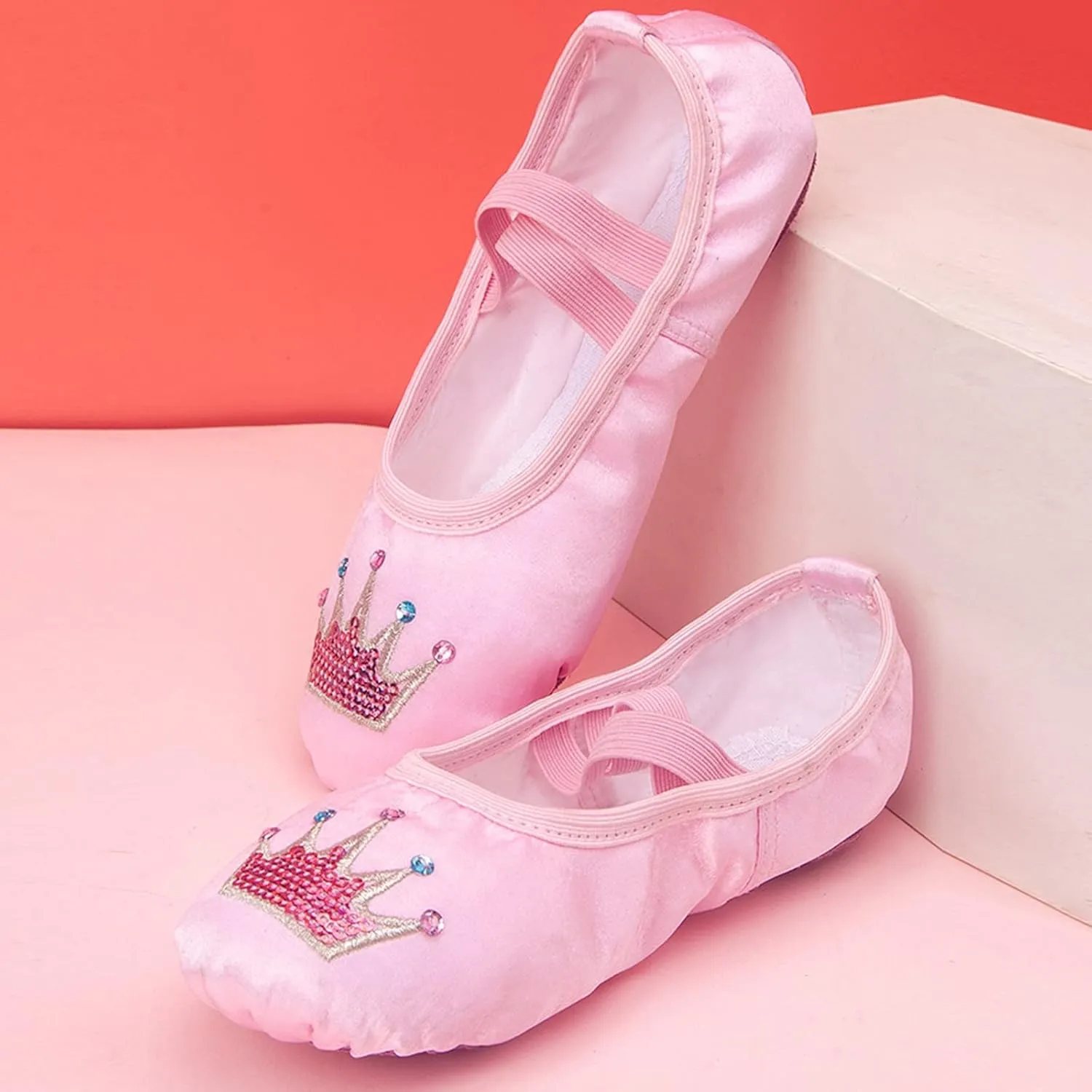 Ballet Shoes with Cartoon Cute Graphic Print for Ballet Performance Yoga Dance Indoor Shoes(Toddler/Little/Big Kid)